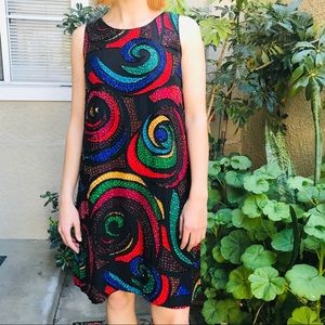 Vintage multicolored Oleg Cassini silk dress